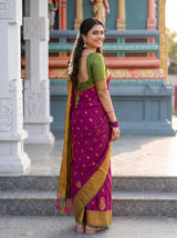 MIMOSA Wine Saree Saree — pose 7 styling detail