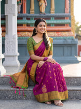 MIMOSA Wine Saree Saree — pose 8 styling detail