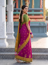 MIMOSA Wine Saree Saree — pose 9 styling detail