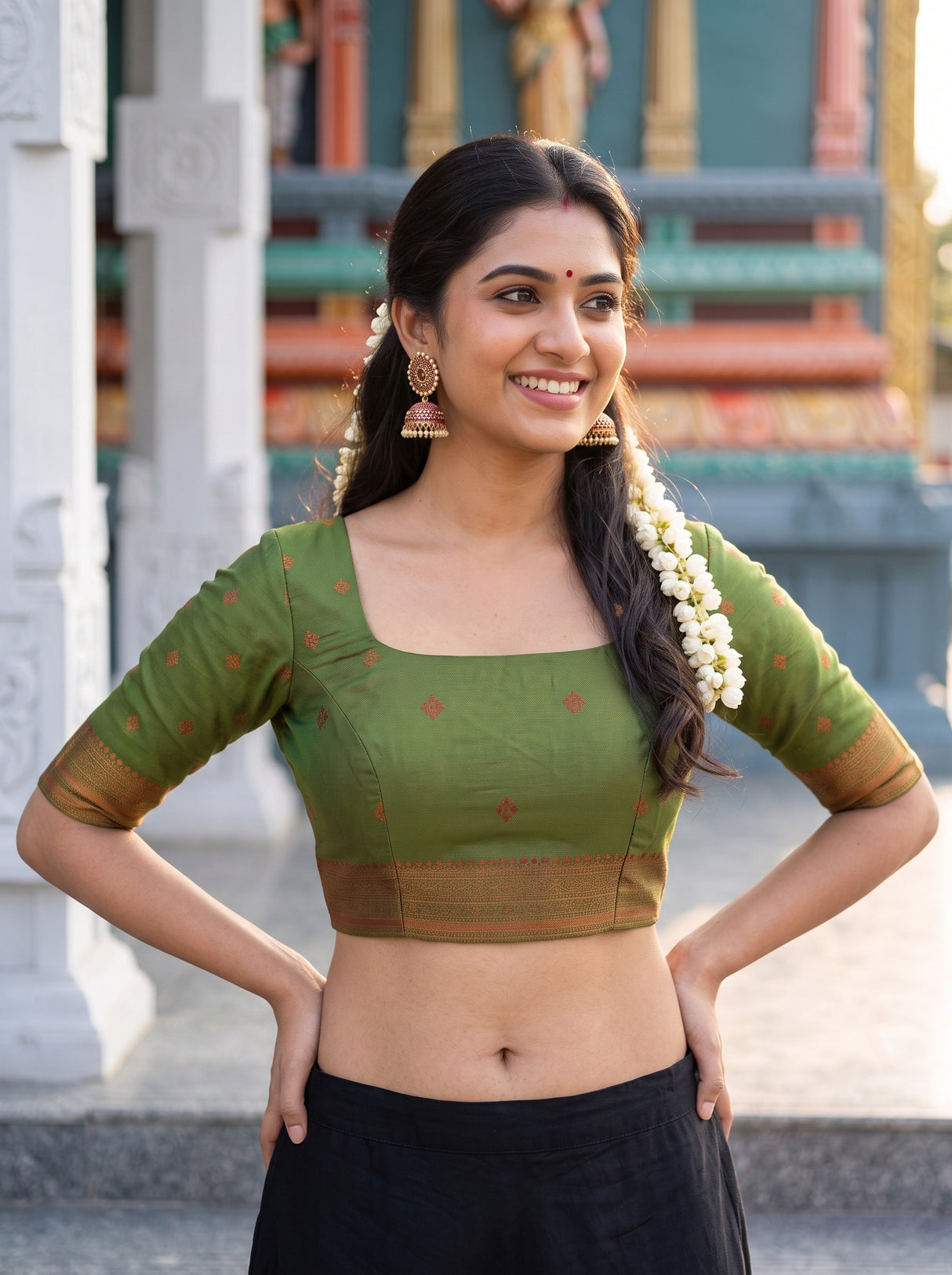 MIMOSA Wine Saree Saree — blouse close-up