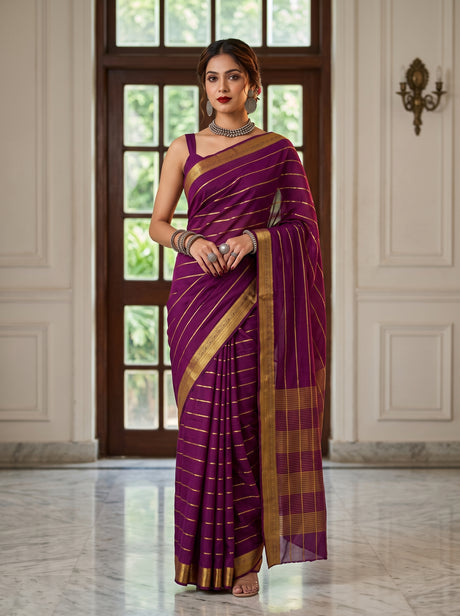 MIMOSA Jamun Mysore Silk Crepe Saree — AI Model lifestyle