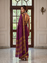 MIMOSA Jamun Mysore Silk Crepe Saree — pose 7 styling detail