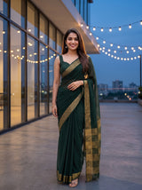 MIMOSA Bottle Green Saree Saree — pose 9 styling detail