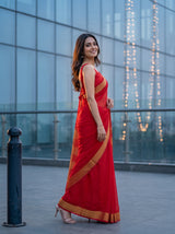MIMOSA Red Saree Saree — pose 5 styling detail