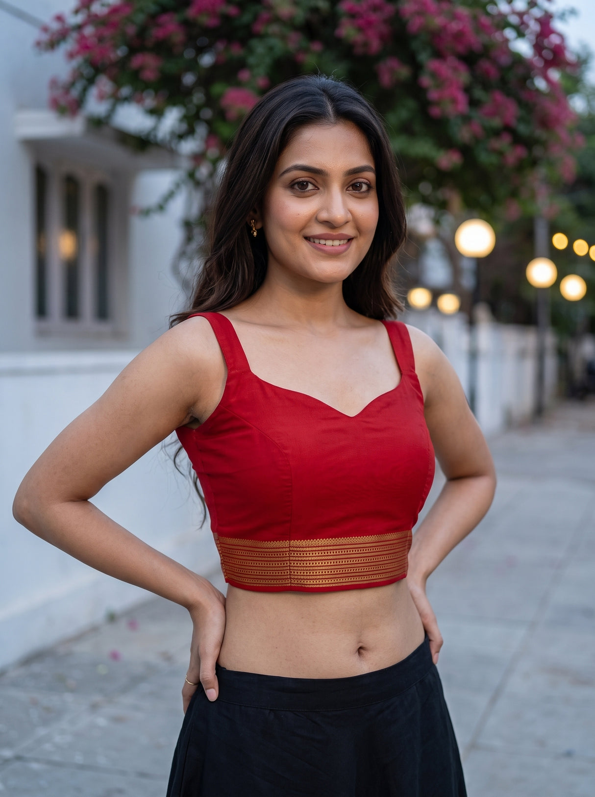 MIMOSA Red Saree Saree — blouse close-up