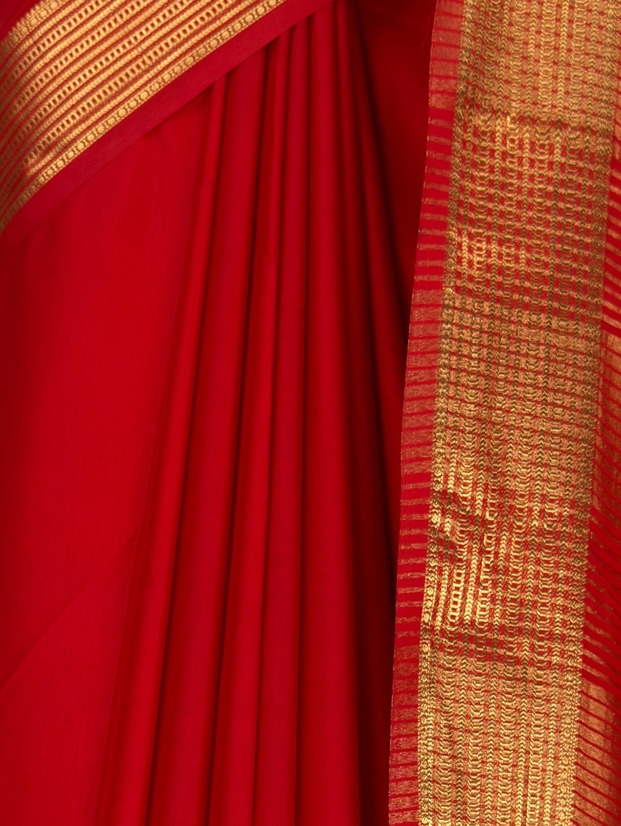 MIMOSA Red Saree Saree — fleets shot full lifestyle