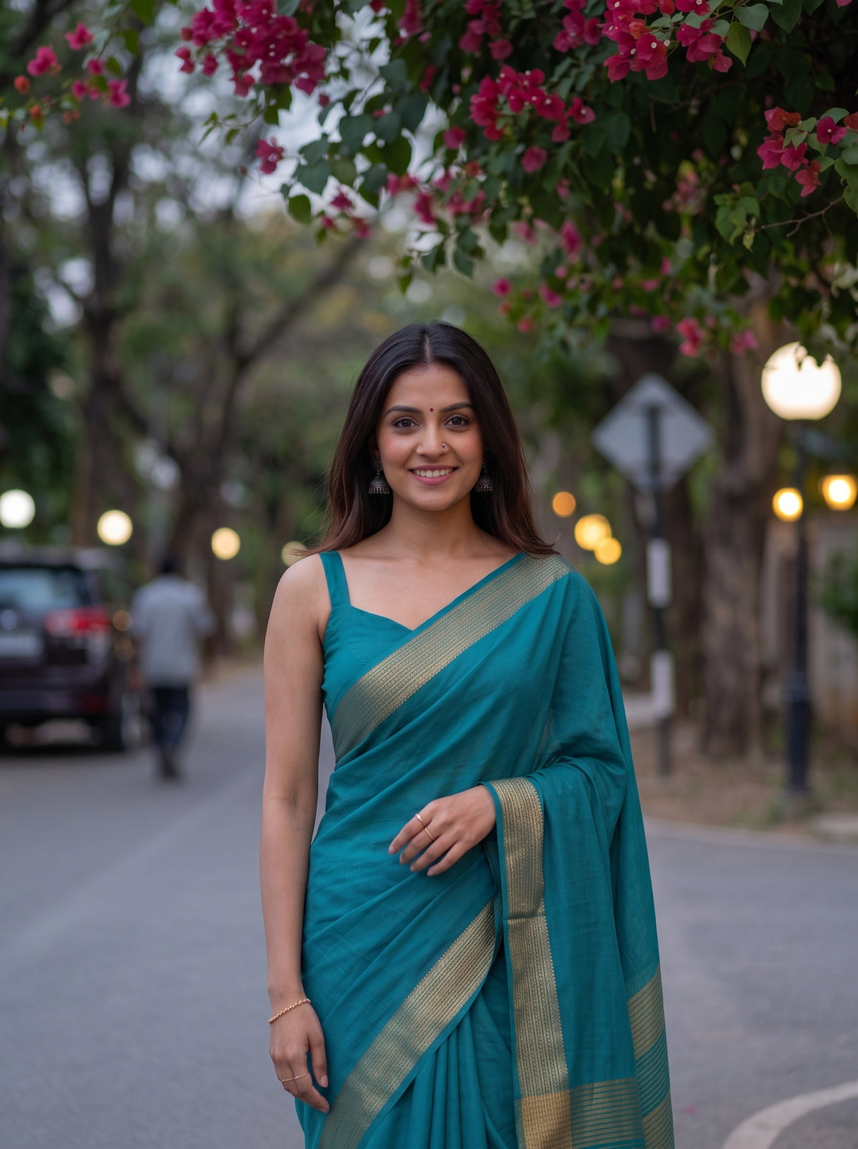 MIMOSA Sapphire Saree Saree — pose 10 styling detail