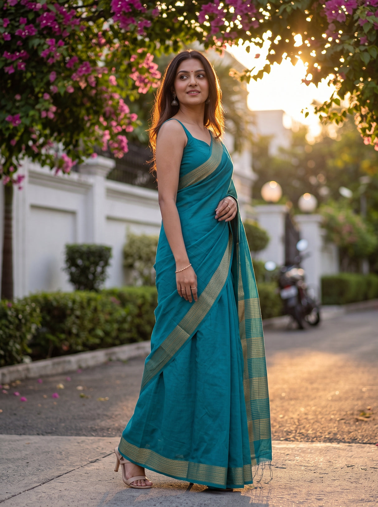 MIMOSA Sapphire Saree Saree — pose 5 styling detail