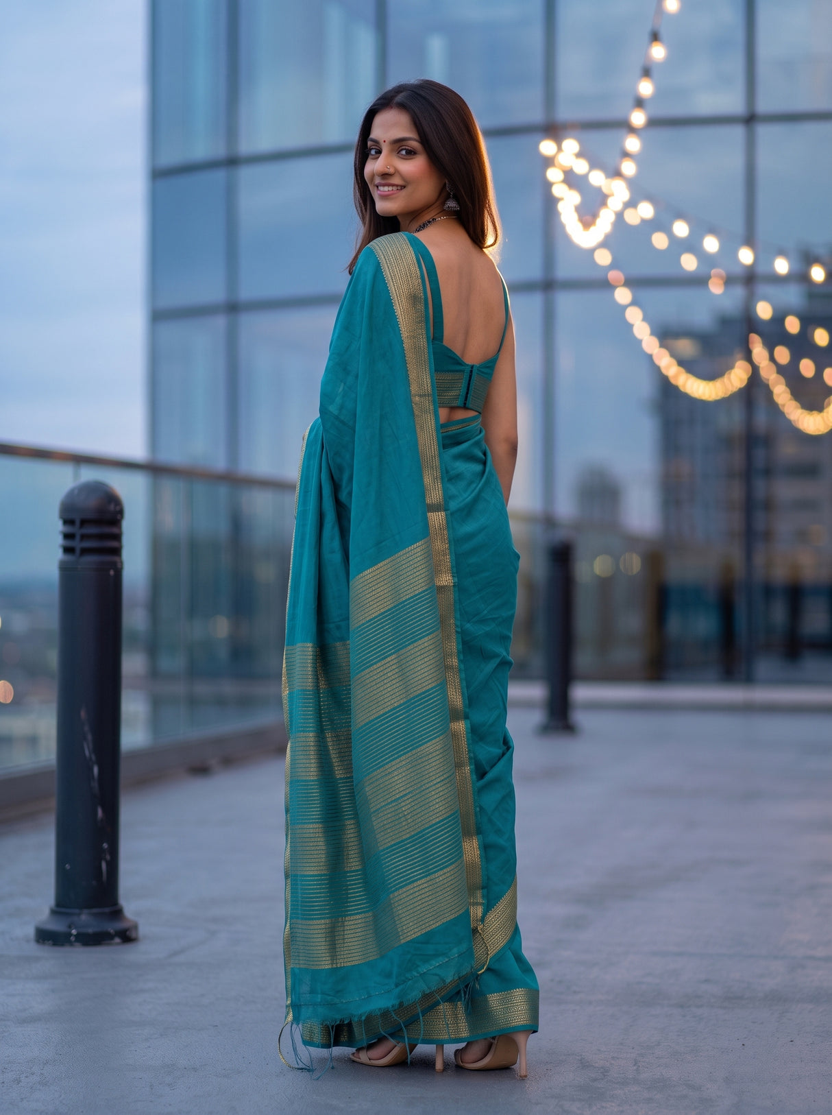 MIMOSA Sapphire Saree Saree — pose 7 styling detail