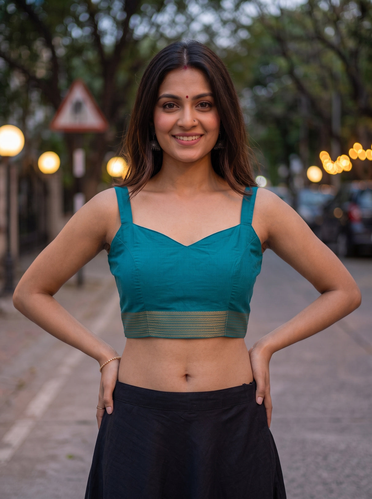 MIMOSA Sapphire Saree Saree — blouse close-up