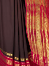 MIMOSA Chocolate Mysore Silk Crepe Saree — fleets shot full lifestyle