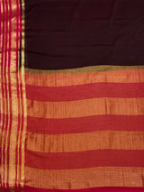 MIMOSA Chocolate Mysore Silk Crepe Saree — pallu and zari work detail
