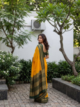 MIMOSA Gold Mysore Silk Crepe Saree — pose 9 styling detail