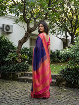 MIMOSA Navy Mysore Silk Crepe Saree — Border detail