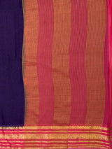 MIMOSA Navy Mysore Silk Crepe Saree — pallu and zari work detail