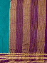 MIMOSA Sapphire Mysore Silk Crepe Saree — pallu and zari work detail