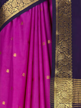 MIMOSA Magenta Mysore Silk Crepe Saree — fleets shot full lifestyle