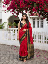 MIMOSA Maroon Mysore Silk Crepe Saree — AI Model lifestyle pose