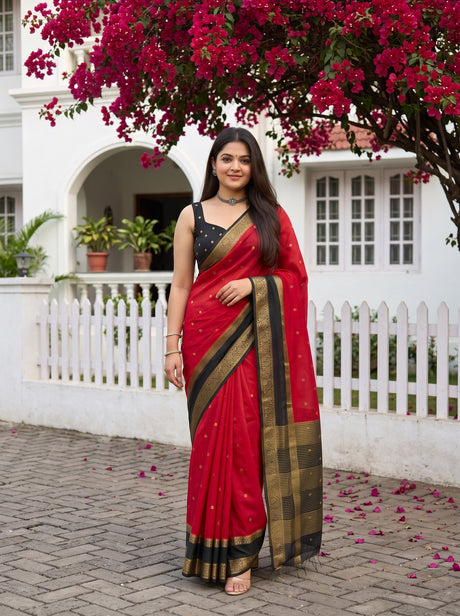 MIMOSA Maroon Mysore Silk Crepe Saree — AI Model lifestyle pose