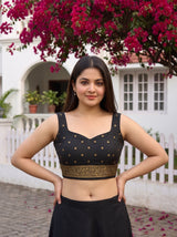 MIMOSA Maroon Mysore Silk Crepe Saree — blouse close-up