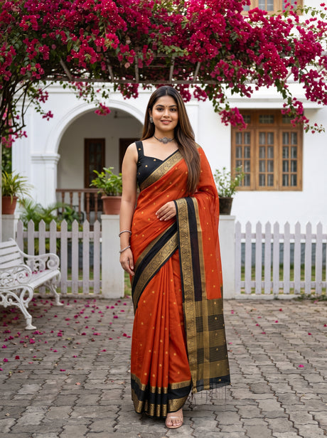 MIMOSA Mustard Mysore Silk Crepe Saree — AI Model lifestyle pose