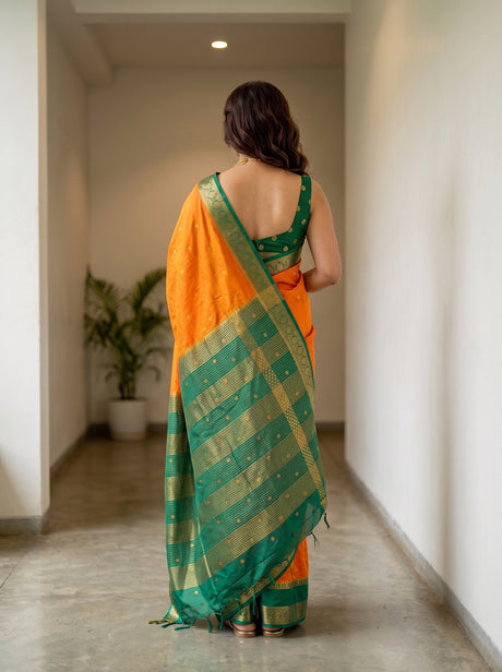 MIMOSA Gold Saree Saree — pose 2 styling detail