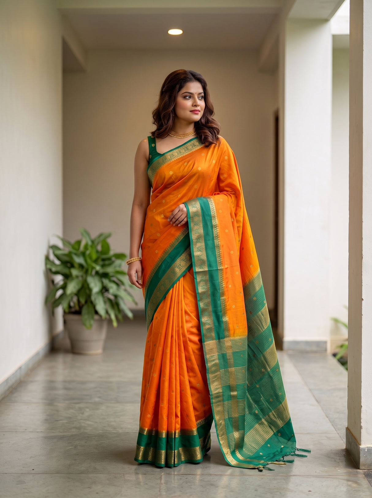 MIMOSA Gold Saree Saree — pose 5 styling detail