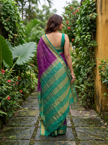 MIMOSA Magenta Saree Saree — pose 2 styling detail
