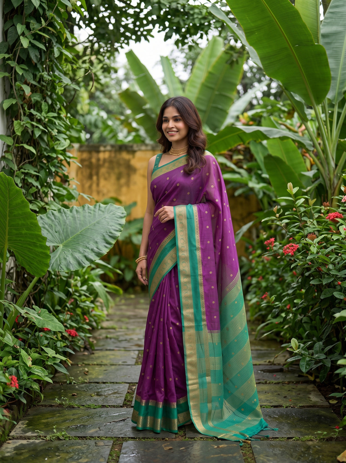 MIMOSA Magenta Saree Saree — pose 4 styling detail