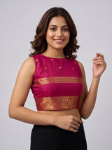 MIMOSA Red Saree Saree — blouse close-up