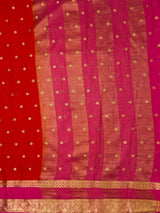 MIMOSA Red Saree Saree — pallu and zari work detail