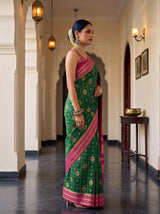 MIMOSA Bottle Green Saree Saree — pose 3 styling detail