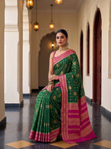MIMOSA Bottle Green Saree Saree — pose 8 styling detail