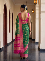 MIMOSA Bottle Green Saree Saree — pose 9 styling detail