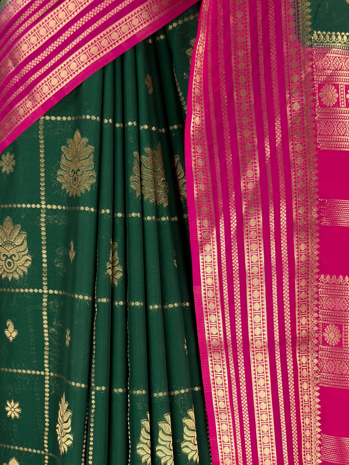 MIMOSA Bottle Green Saree Saree — fleets shot full lifestyle