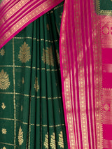 MIMOSA Bottle Green Saree Saree — fleets shot full lifestyle