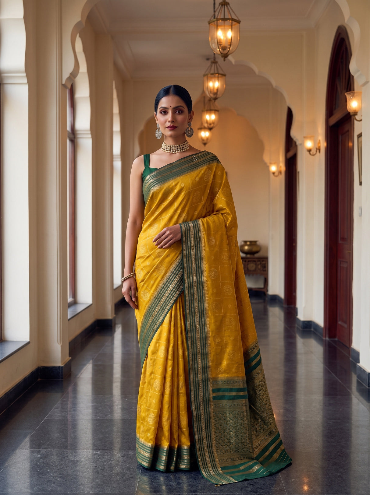 MIMOSA Gold Saree Saree — pose 10 styling detail