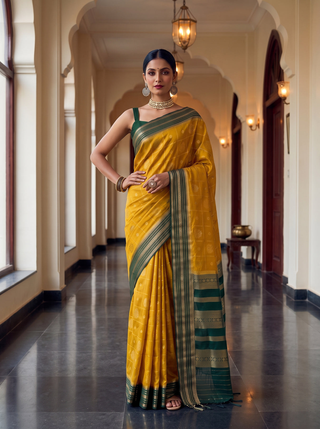 MIMOSA Gold Saree Saree — pose 4 styling detail