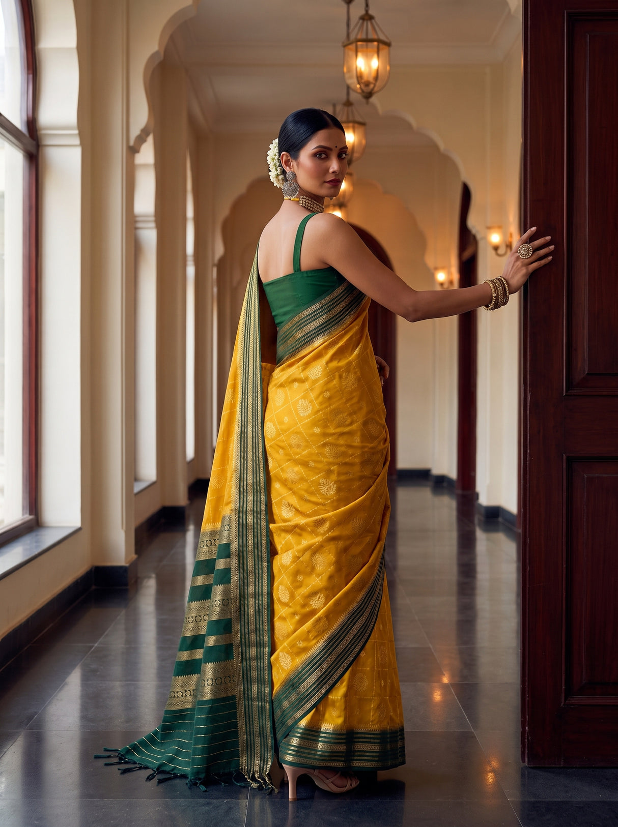MIMOSA Gold Saree Saree — pose 5 styling detail
