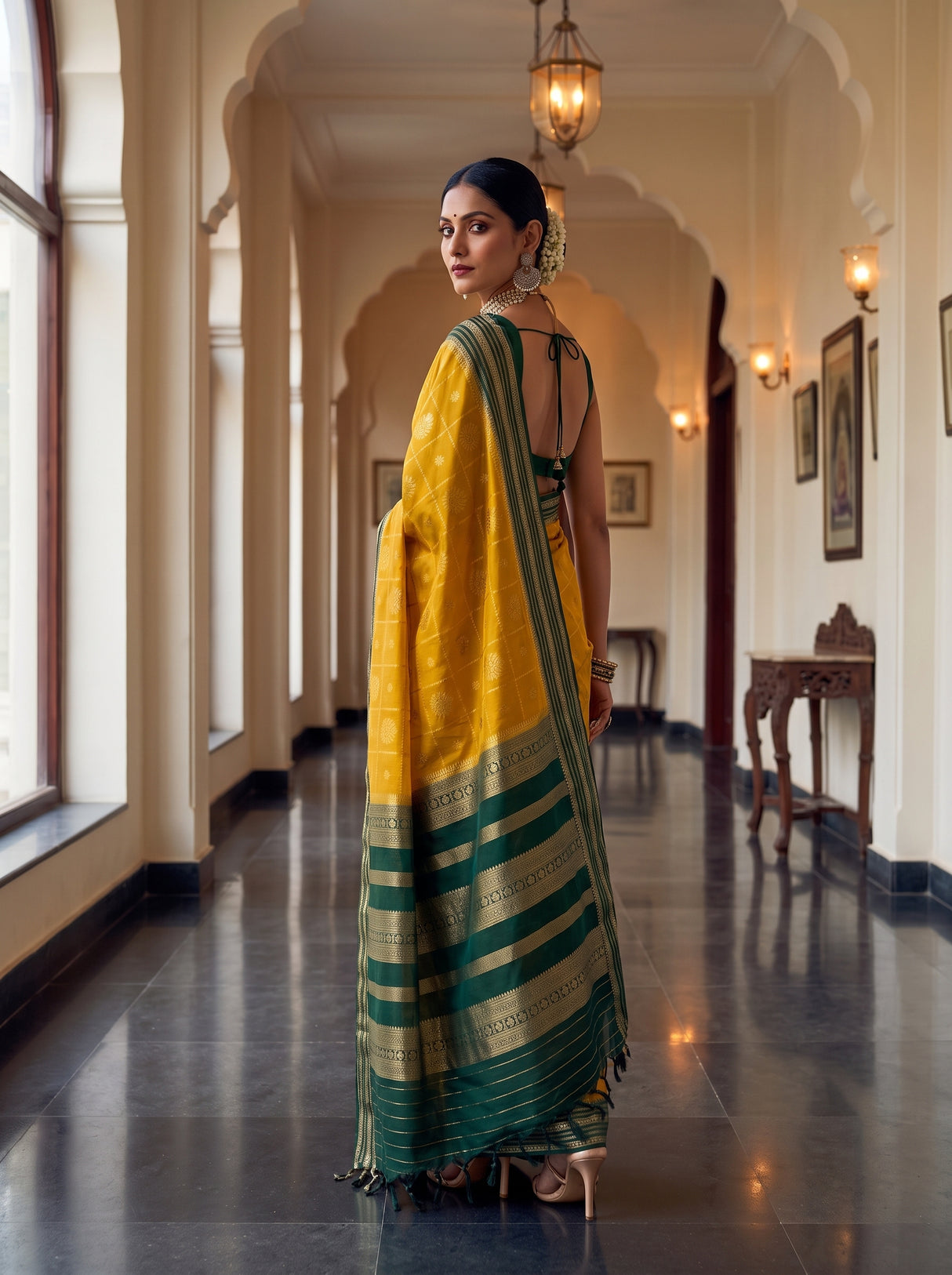MIMOSA Gold Saree Saree — pose 7 styling detail