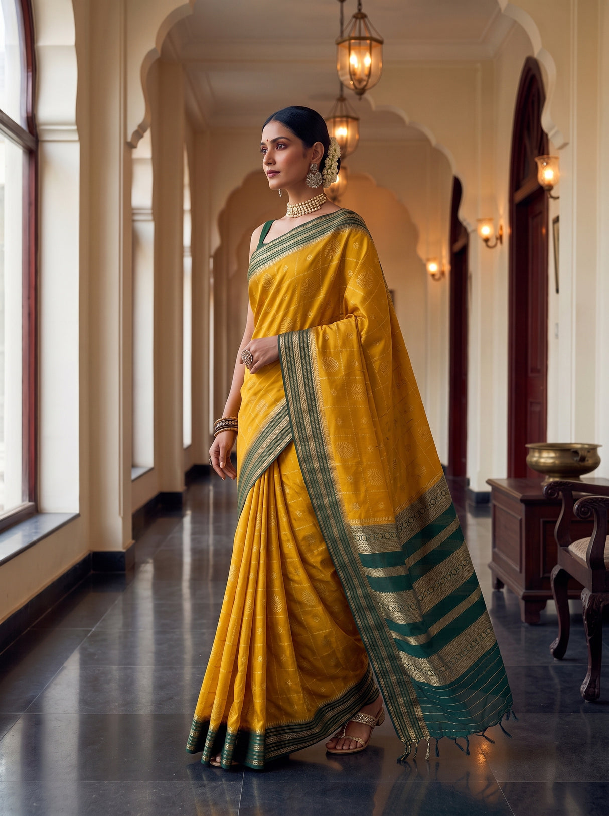 MIMOSA Gold Saree Saree — pose 9 styling detail