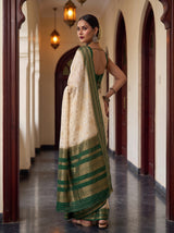 MIMOSA Half White Saree Saree — pose 5 styling detail