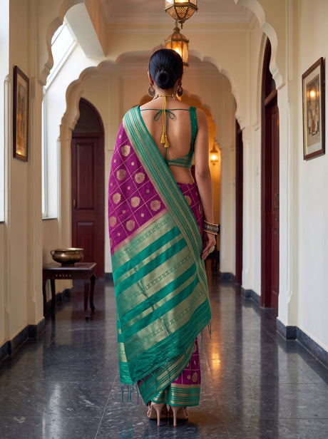 MIMOSA Magenta Saree Saree — pose 2 styling detail