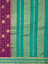 MIMOSA Magenta Saree Saree — pallu and zari work detail