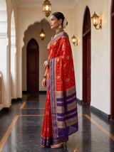 MIMOSA Orange Saree Saree — pose 3 styling detail