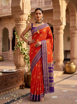 MIMOSA Orange Saree Saree — pose 4 styling detail