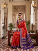 MIMOSA Orange Saree Saree — pose 8 styling detail