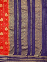 MIMOSA Orange Saree Saree — pallu and zari work detail
