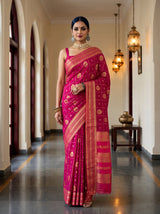 MIMOSA Rani Saree Saree — front view on mannequin