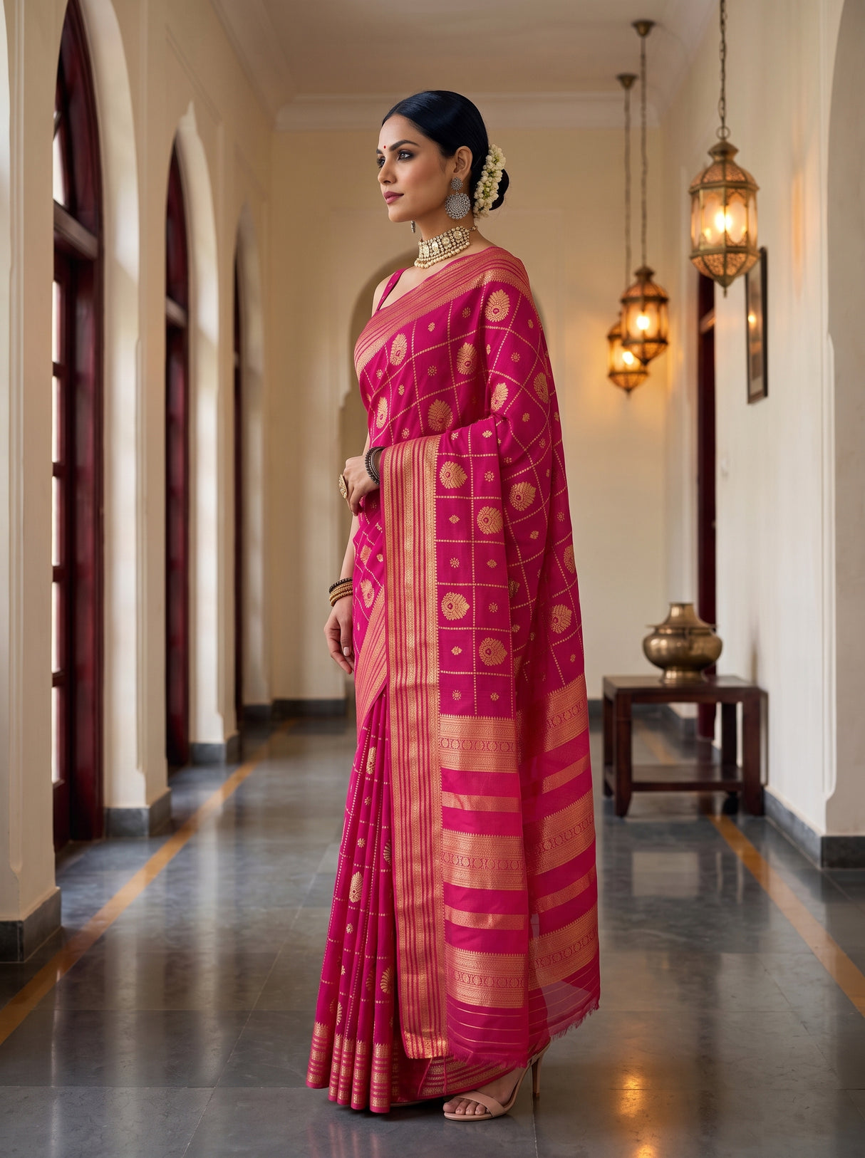 MIMOSA Rani Saree Saree — pose 3 styling detail